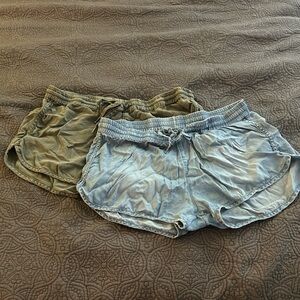Women's Light Blue and Olive Shorts